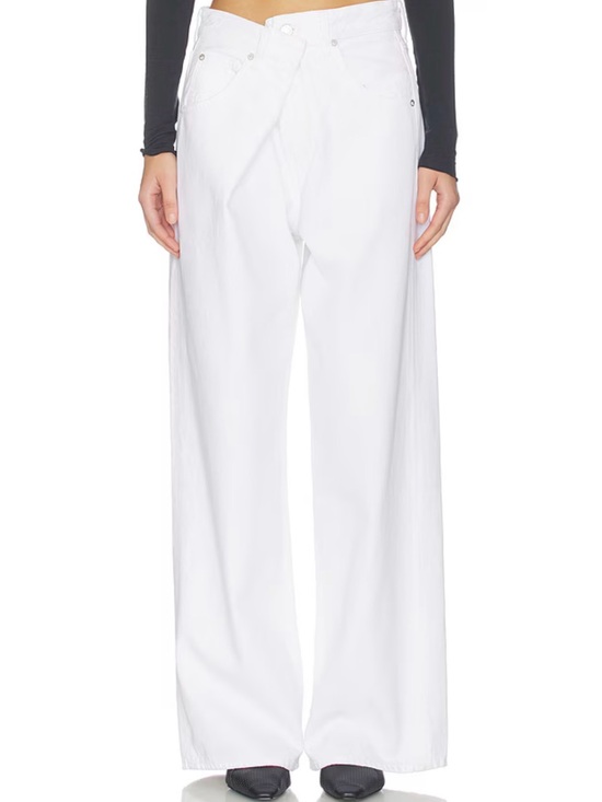 Agolde Denim - $470 AGOLDE Vana Folded High-Rise Wide Leg Jeans in White Milkshake US29